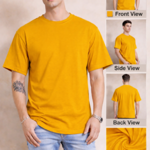95% Cotton 5% Spandex Loopknit Lycra 240 Gsm Terry Lycra Oversized Tshirt 240 Gsm Biowashed Gold Finish