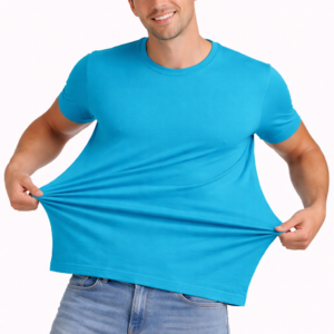 95% Cotton 5% Spandex Cotton Lycra Biowashed Full Fedder Regular Fit Tshirt 180 Gsm