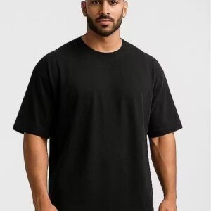 Recycled Cotton Blend 180 Gsm Online Oversized Tshirts Best For Meesho/Flipkart Sellers Black colour
